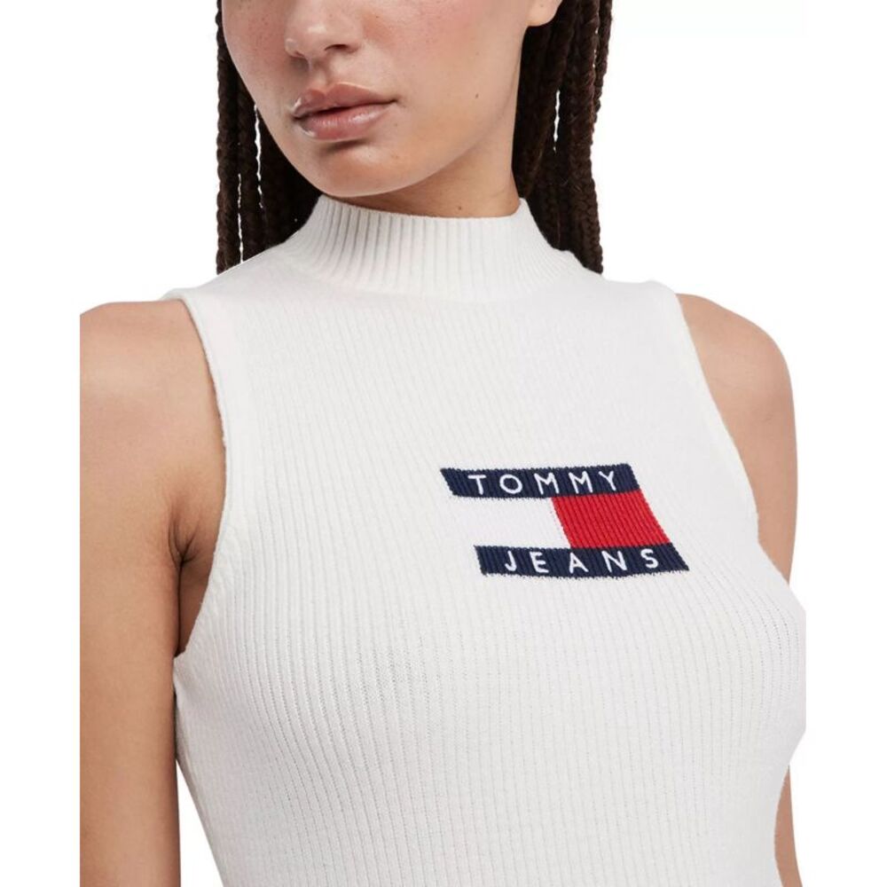 Tommy Jeans Women's Dress Sz S  Logo Flag Sweater - Picture 3 of 6